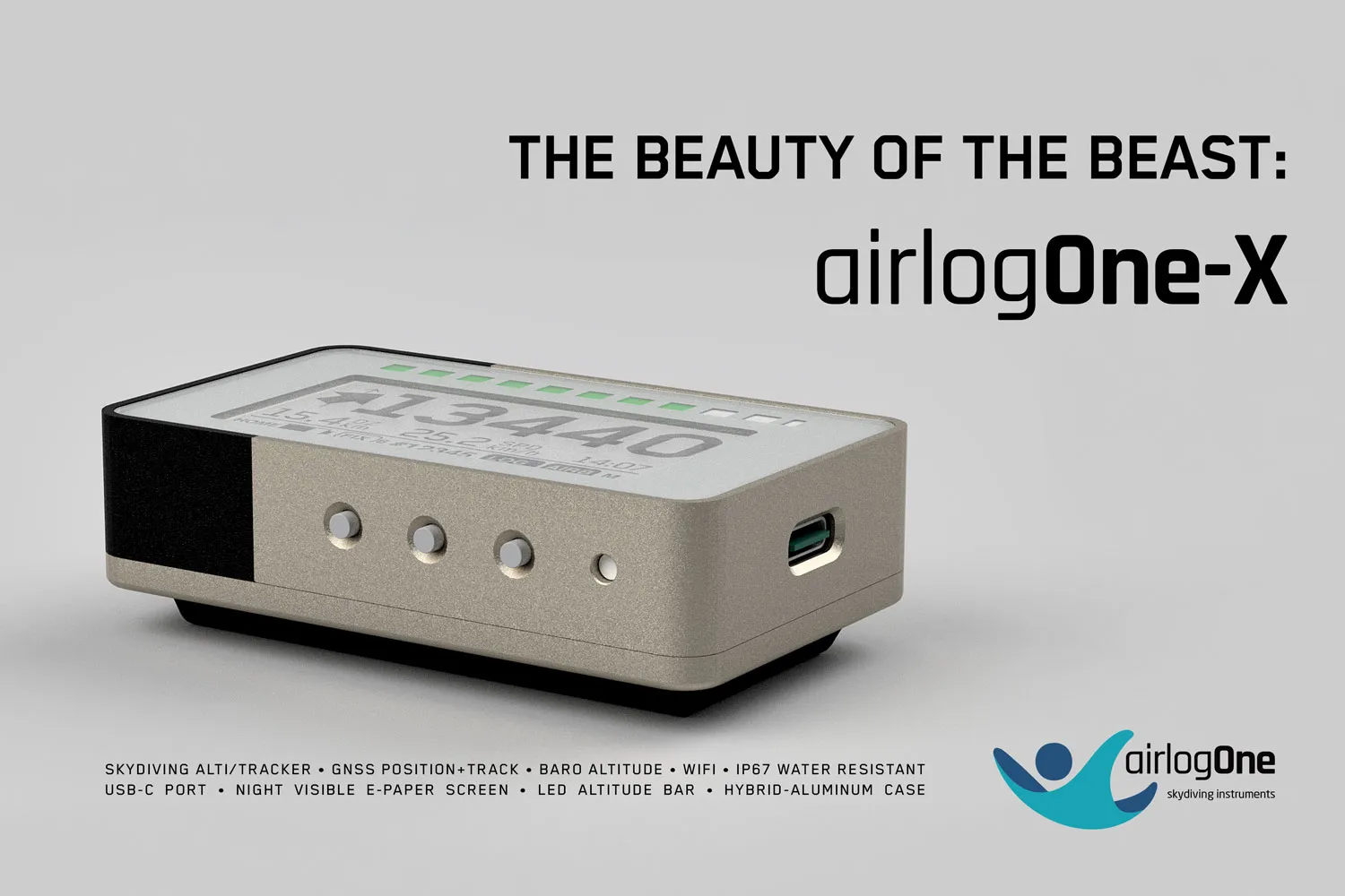 airlogOne-X mit Hybrid-Alu-Gehäuse, LED-Höhenbalken und USB-C